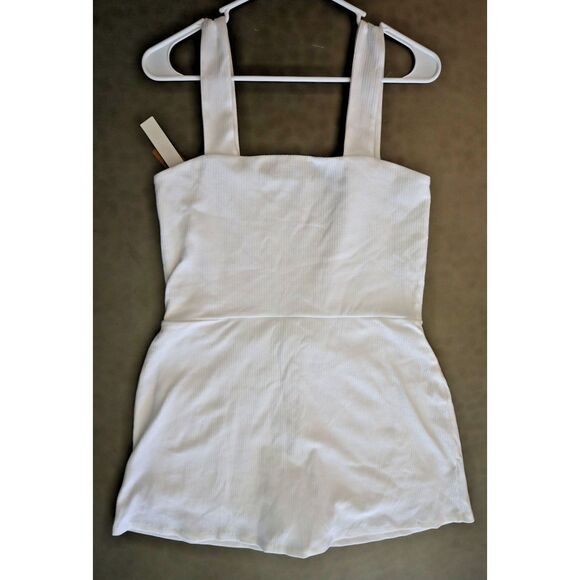 PINK  x Victoria's Secret Women's Sz XL White Ribbed Square Neck Active Dress - Picture 10 of 13